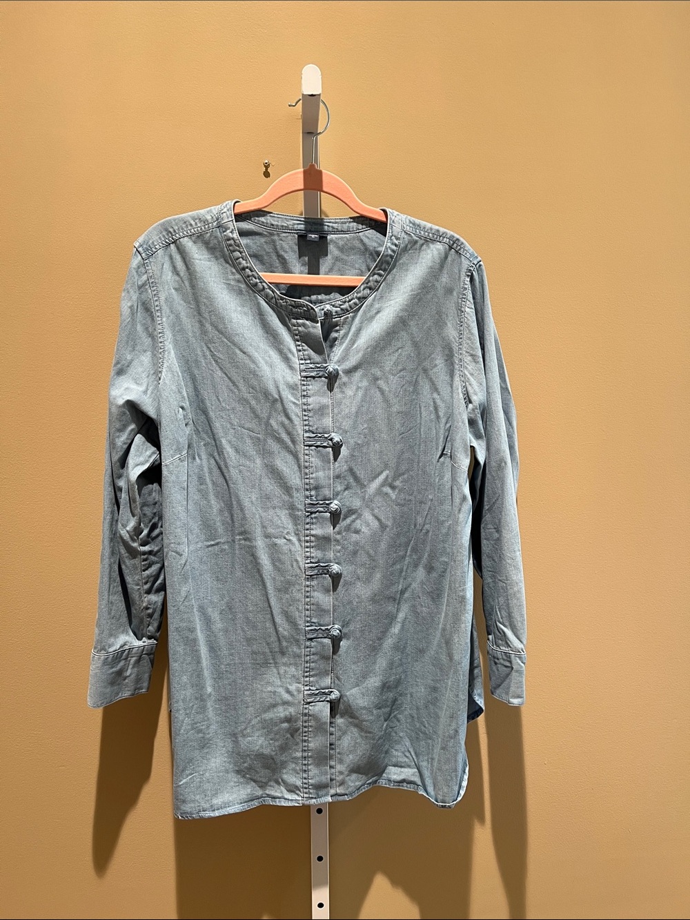 J. Jill Light Blue Button-Front Tunic Shirt